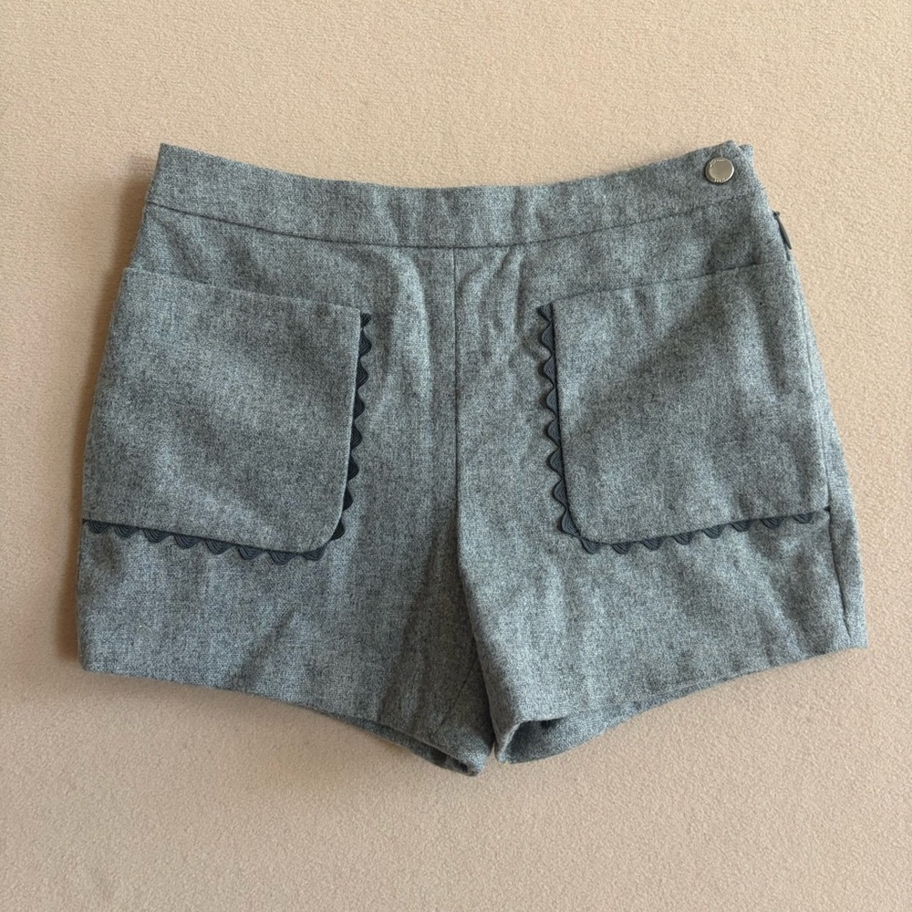 Jacadi Paris Wool Blend Scallop Trim‎ Shorts Gray Size 36M (3T) - Picture 2 of 10